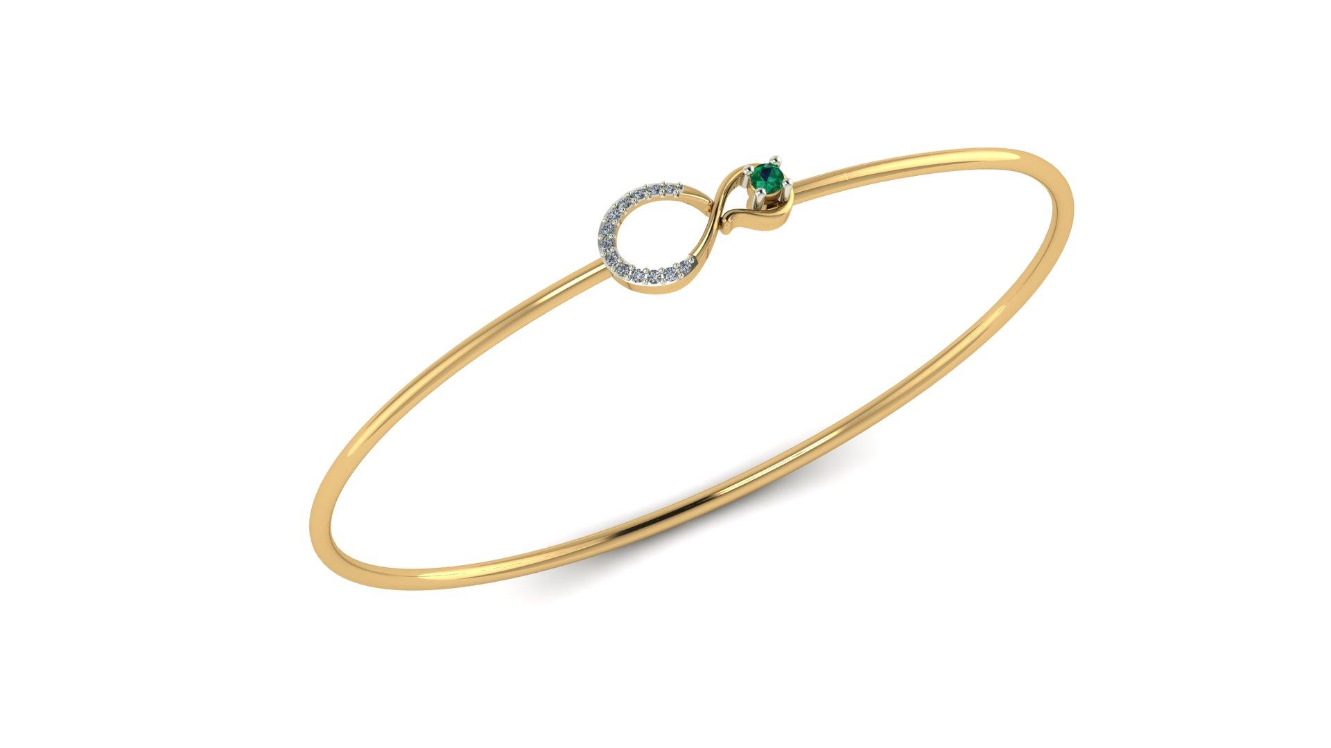 gold bangle , Yellow Gold , 1.12 Inch , 18 K