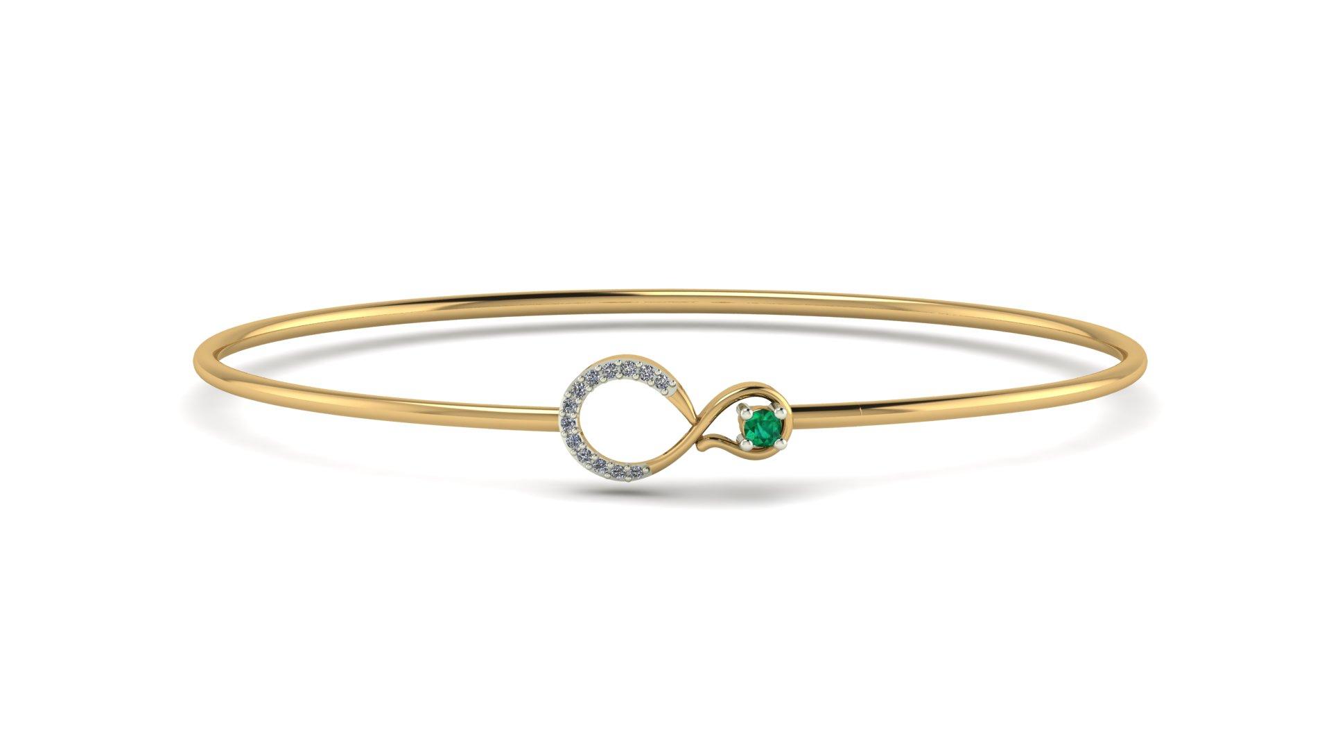 gold bangle , Yellow Gold , 1.12 Inch , 18 K