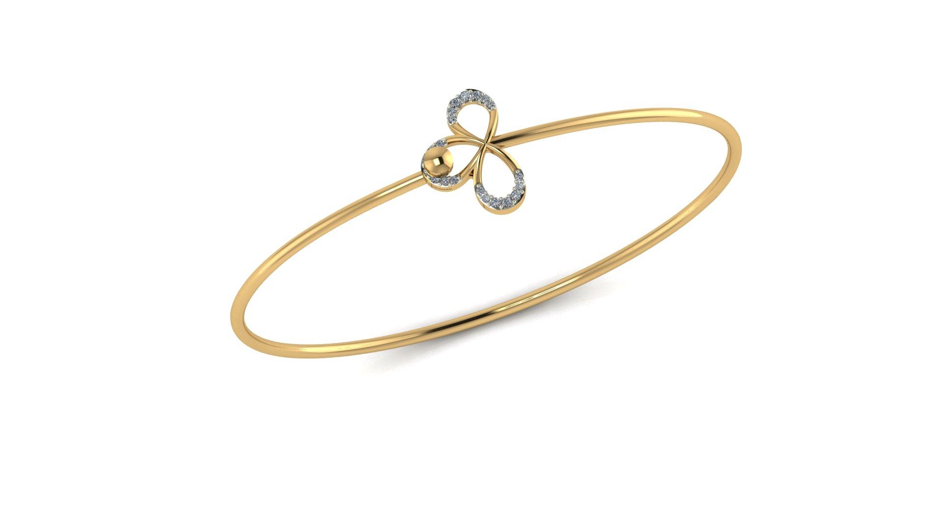 Elegant gold bangle , Yellow Gold , 1.12 Inch , 18 K