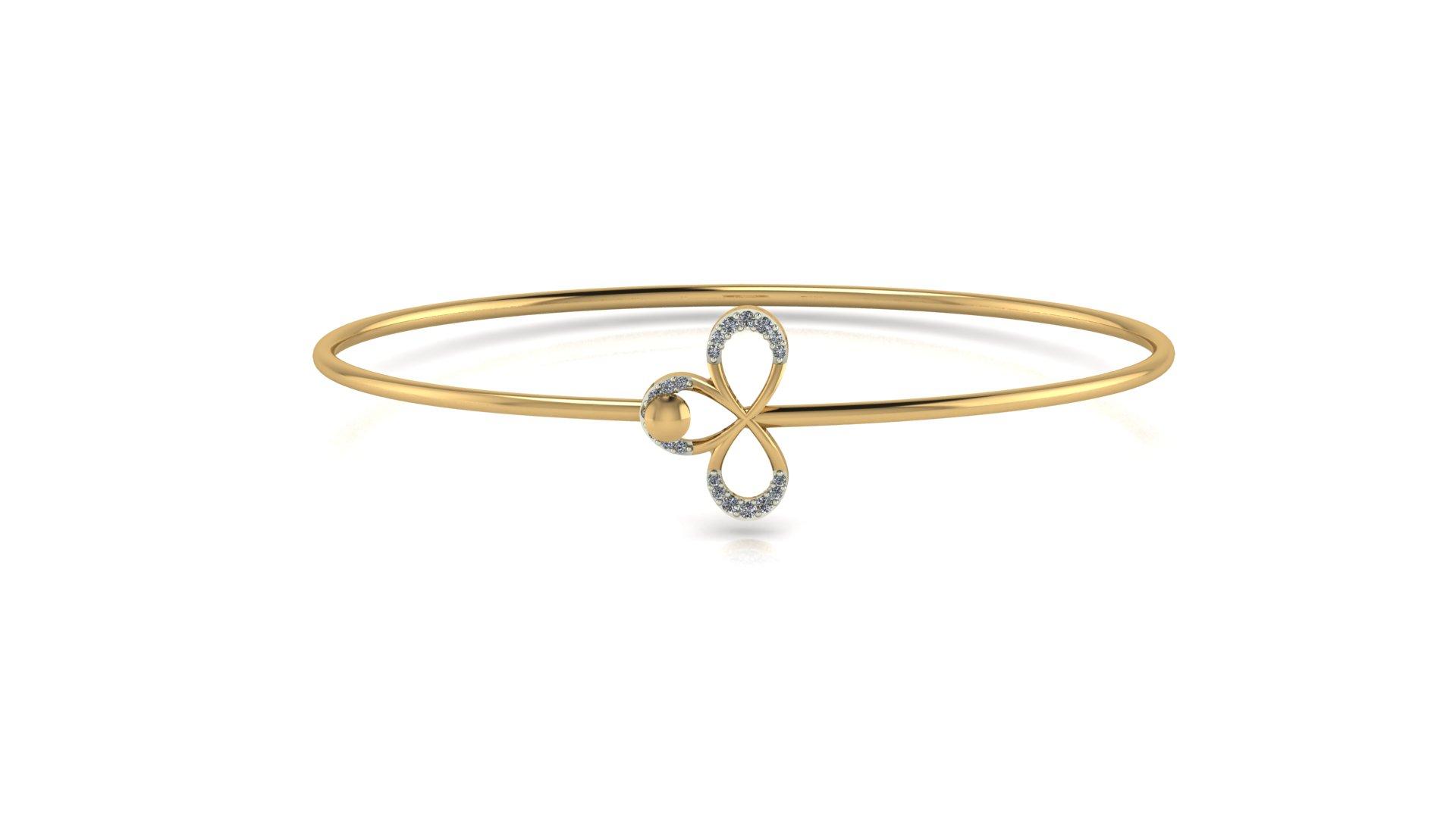 Elegant gold bangle , Yellow Gold , 1.12 Inch , 18 K