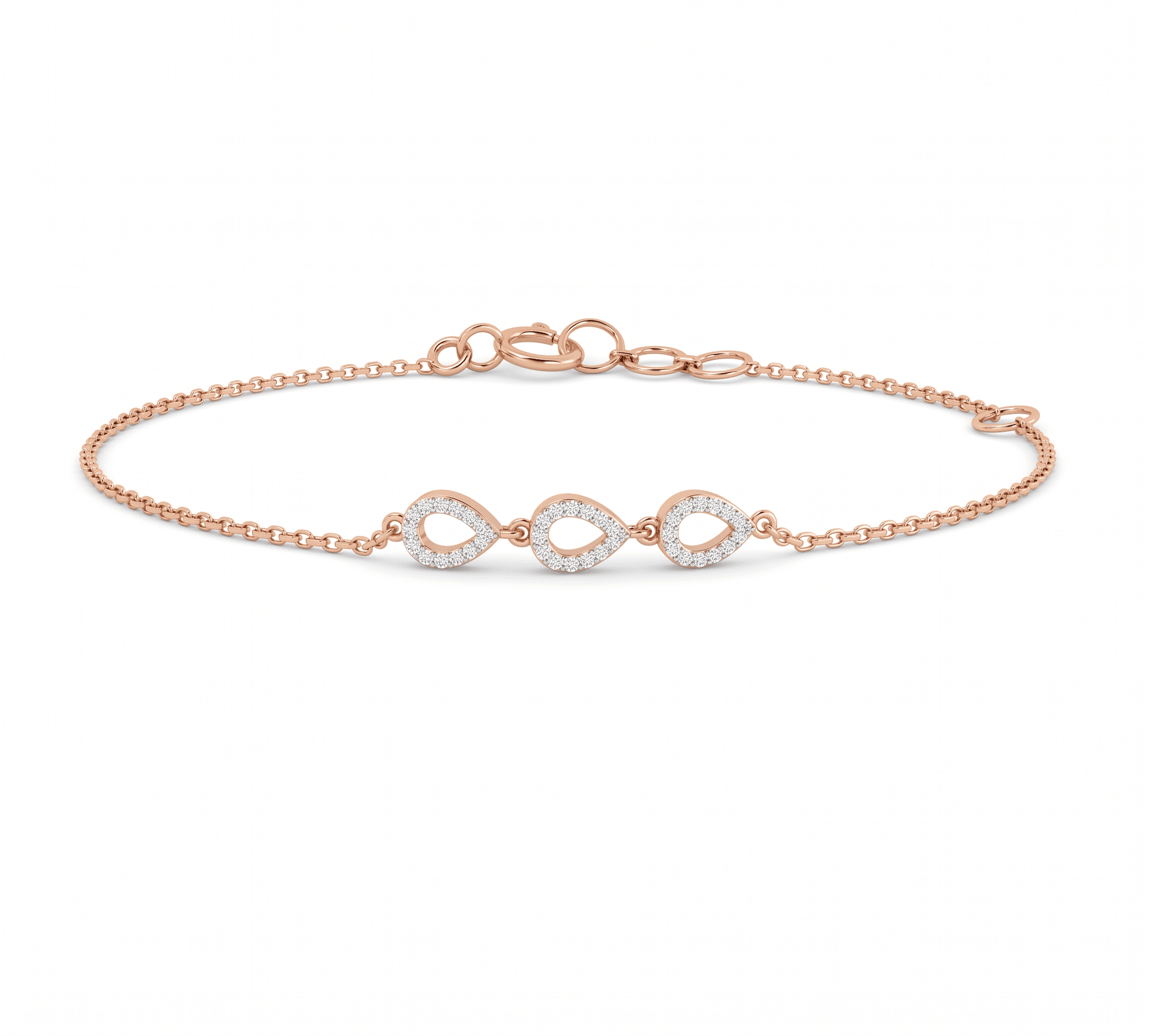 Teardrop Bracelet , 5.5 Inch , Yellow Gold , 18 K