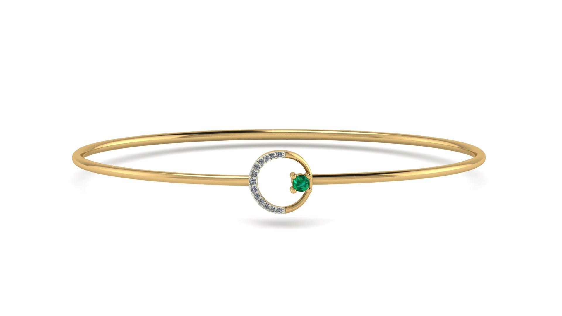 Sanvit Thin gold Bangle , Yellow Gold , 1.12 Inch , 18 K