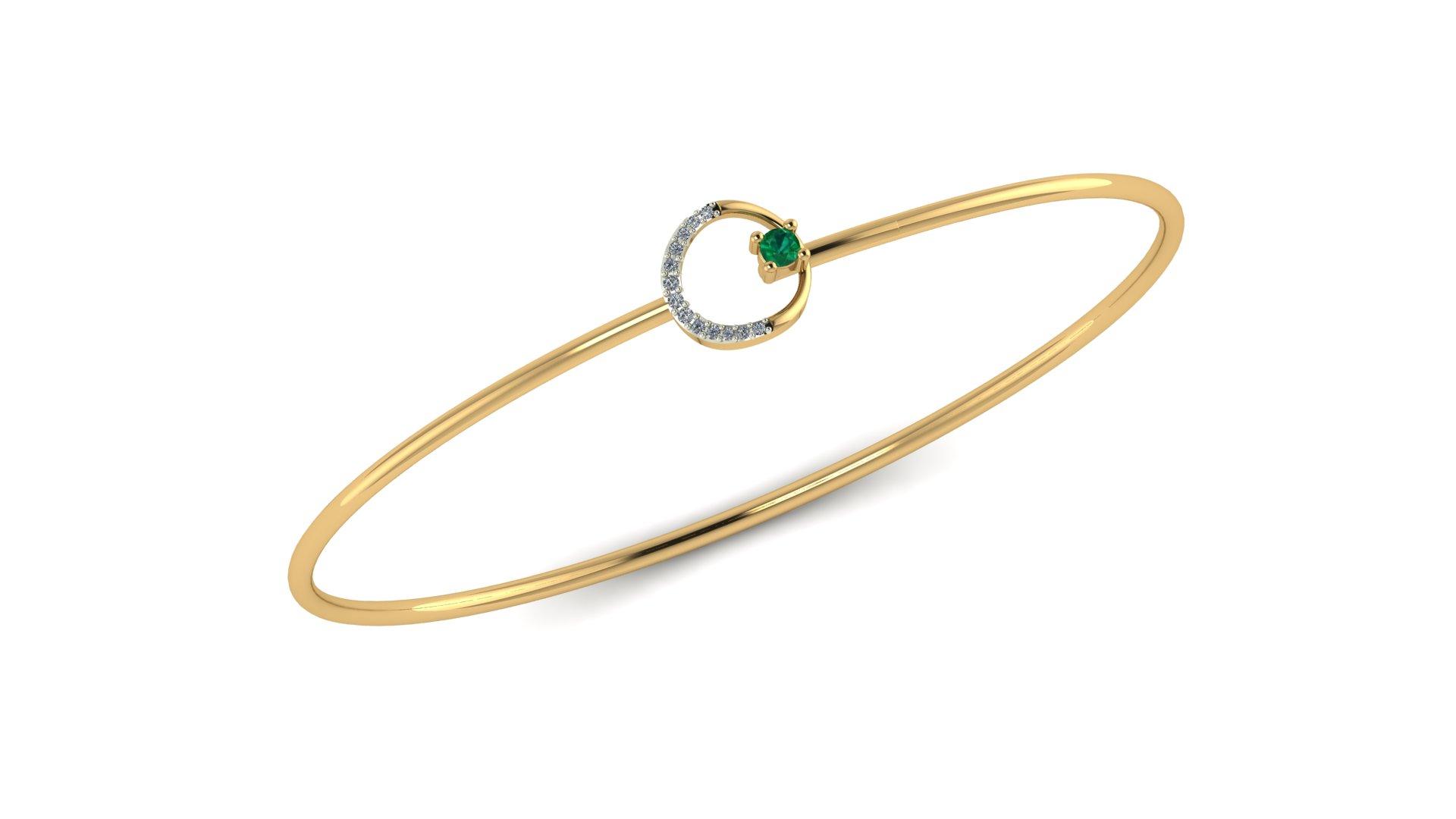 Sanvit Thin gold Bangle , Yellow Gold , 1.12 Inch , 18 K