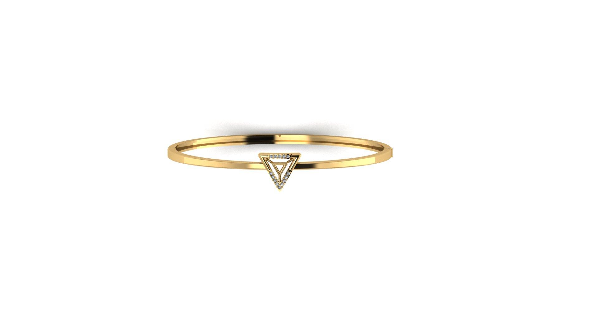 Triora Diamond Bangle , Yellow Gold , 1.12 Inch , 18 K