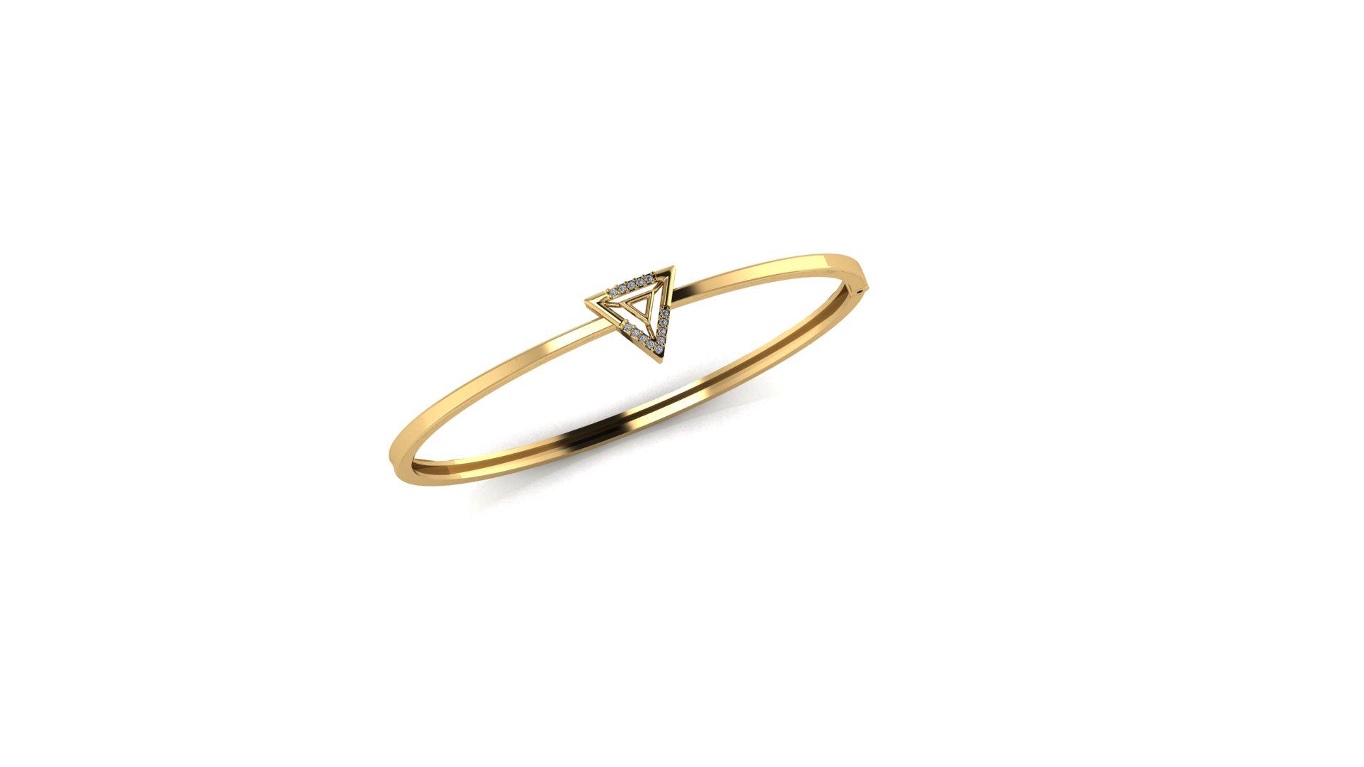 Triora Diamond Bangle , Yellow Gold , 1.12 Inch , 18 K