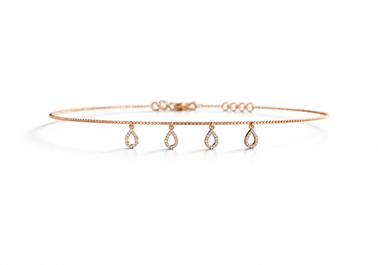 The Dewdrop Bracelet , 5.5 Inch , Yellow Gold , 18 K