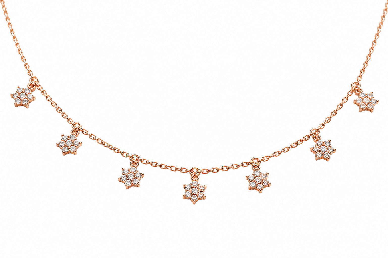Twinkle Blossom Necklace , 16Inch , Yellow Gold , 18 K