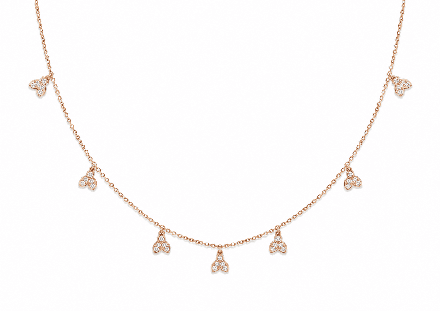 Petal Drop Necklace , 16Inch , Yellow Gold , 18 K