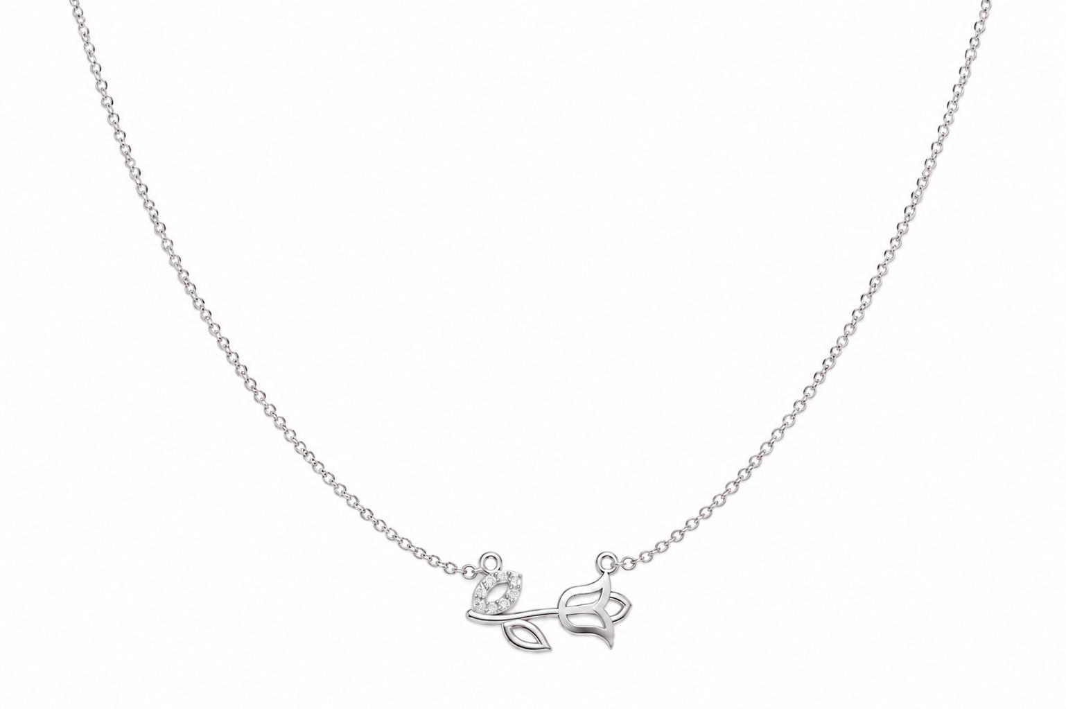 Eterna Rose Necklace , 16Inch , Yellow Gold , 18 K