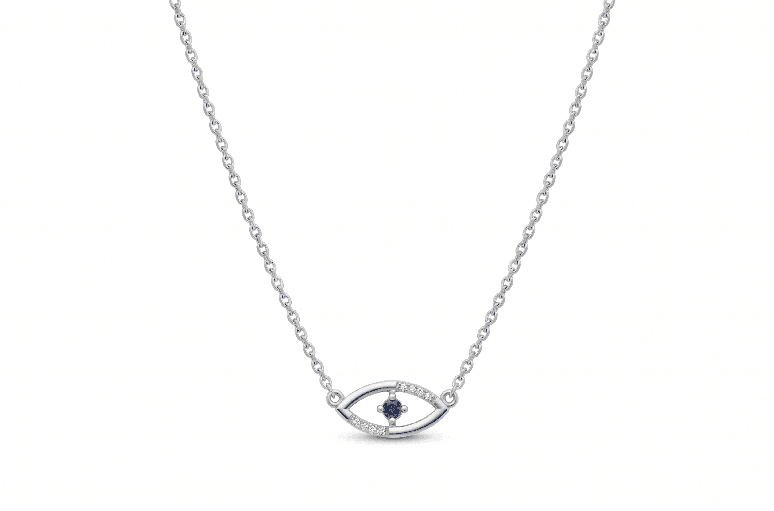 Evil Eye Necklace , 16Inch , Yellow Gold , 18 K