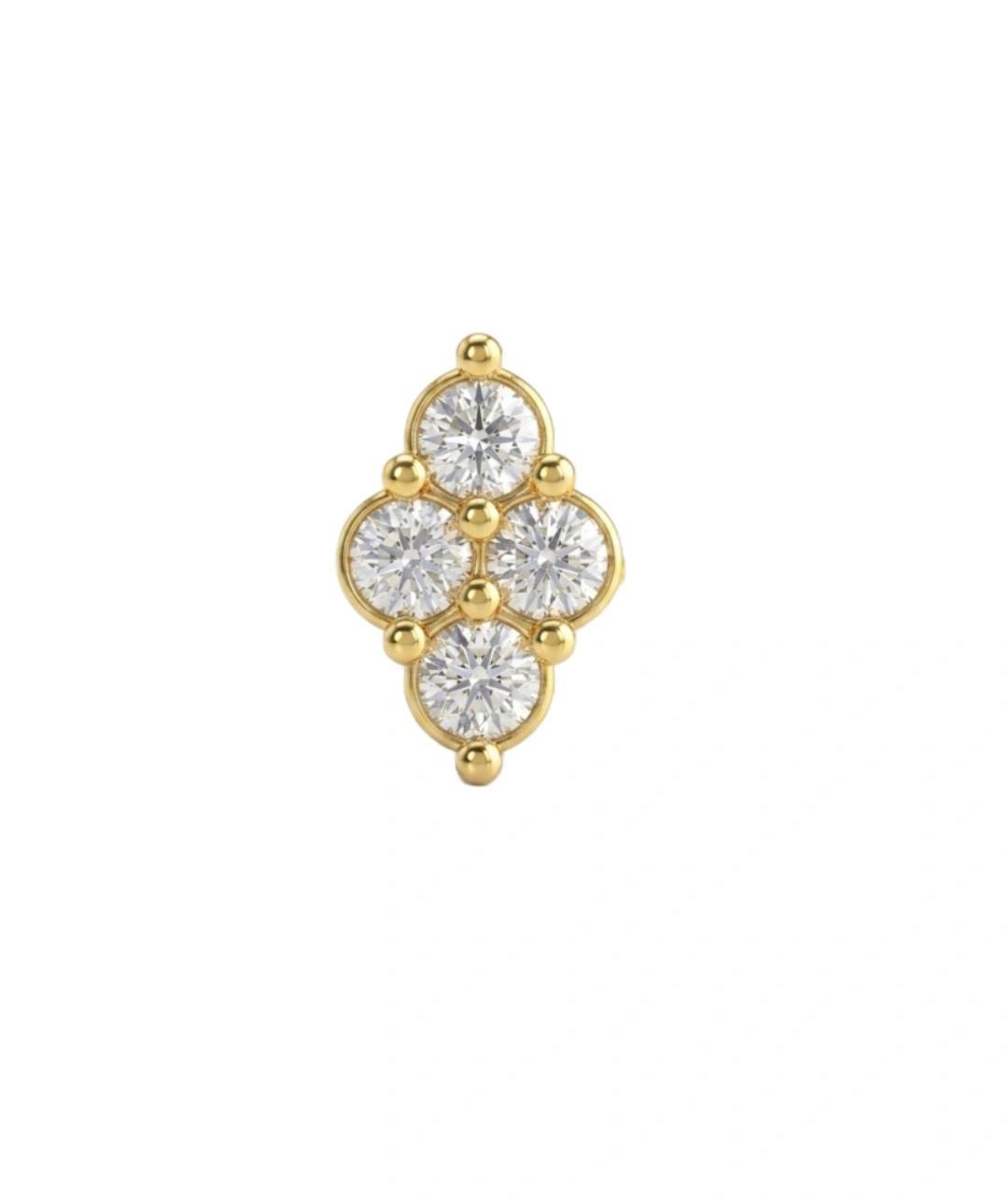 Bloom Diamond Nose Pin , Yellow Gold , 18 K