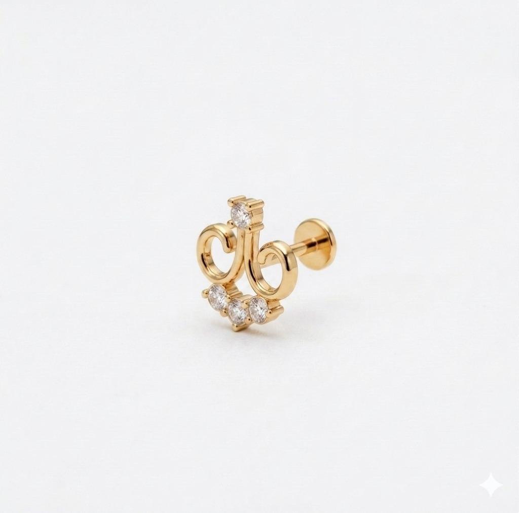 The Tiara Nosepin , Yellow Gold , 18 K
