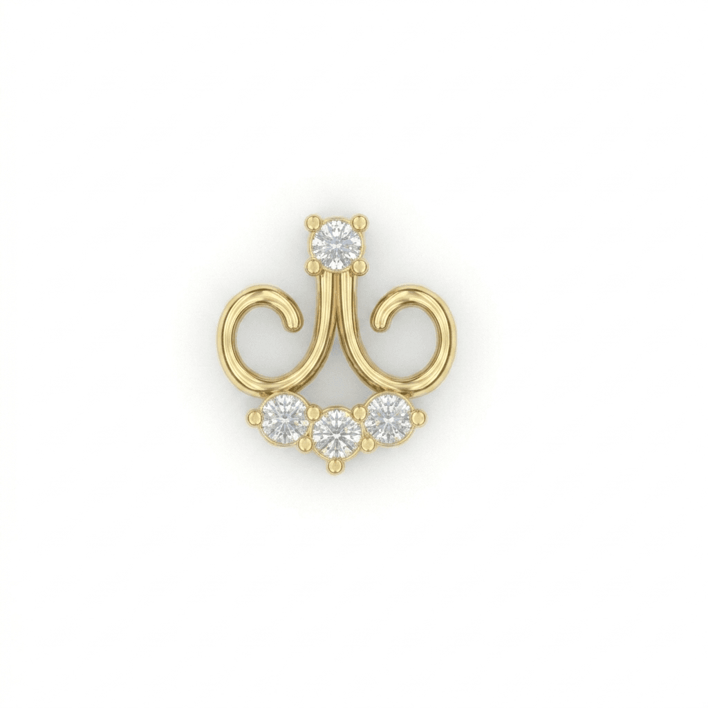 The Tiara Nosepin , Yellow Gold , 18 K