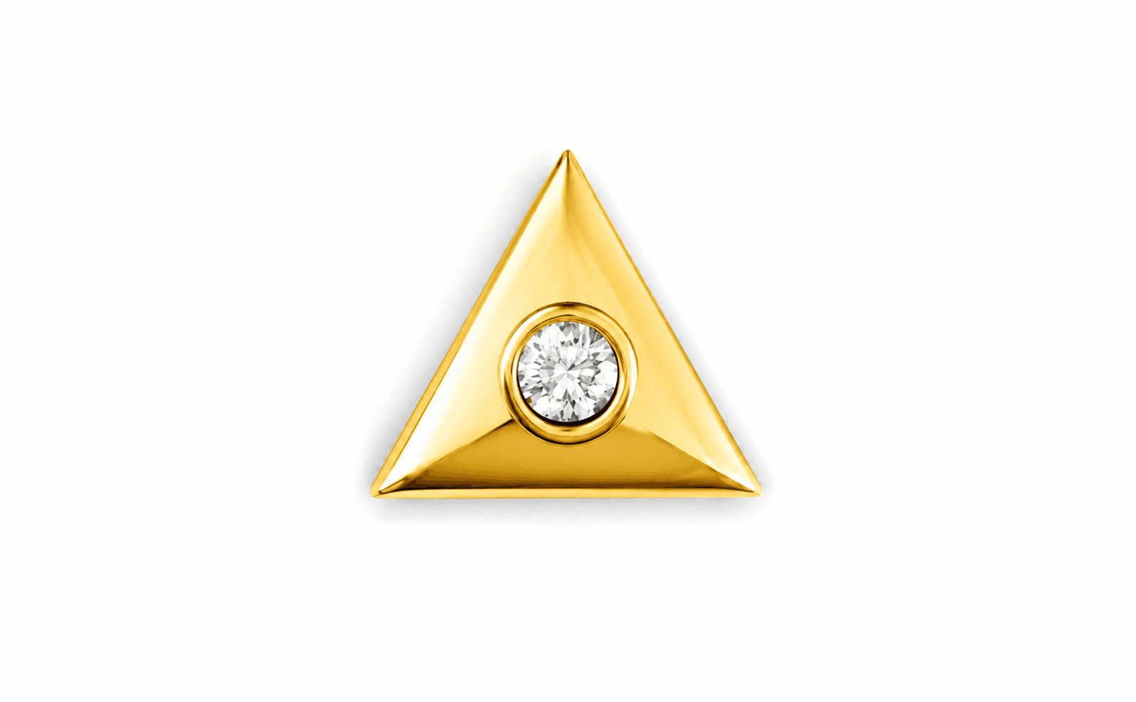 Aira Triangle Nose Pin , Yellow Gold , 18 K