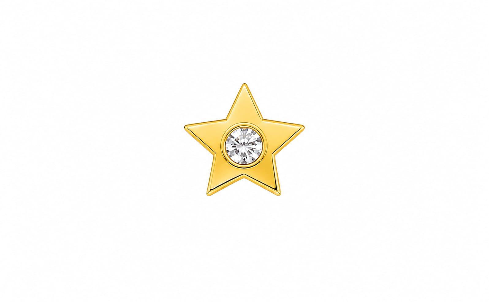Celeste Star Nosepin , Yellow Gold , 18 K