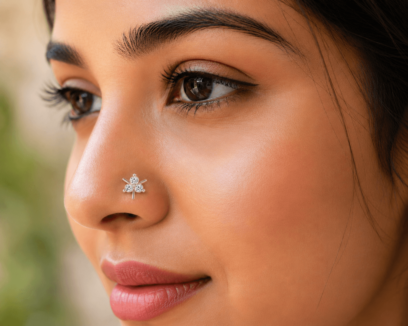 floral Nose Pin , Yellow Gold , 18 K