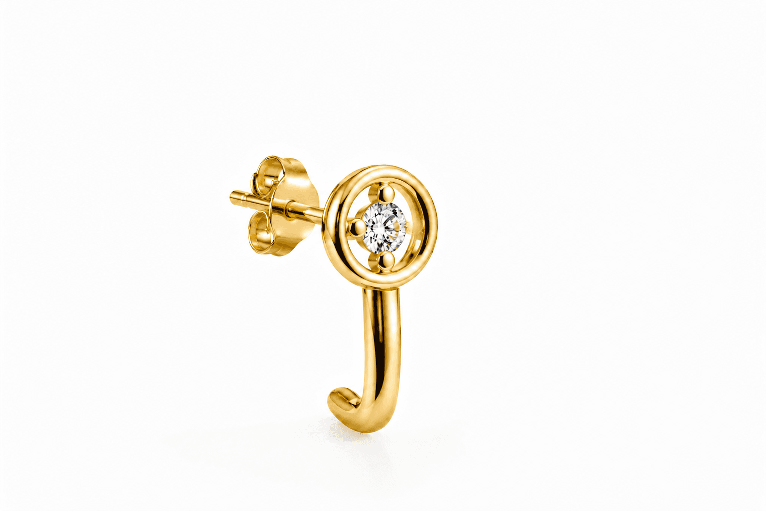 Circular Motif Nosepin , Yellow Gold , 18 K