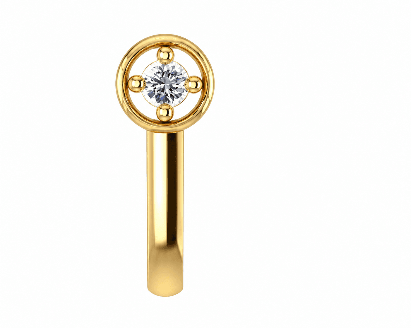 Circular Motif Nosepin , Yellow Gold , 18 K
