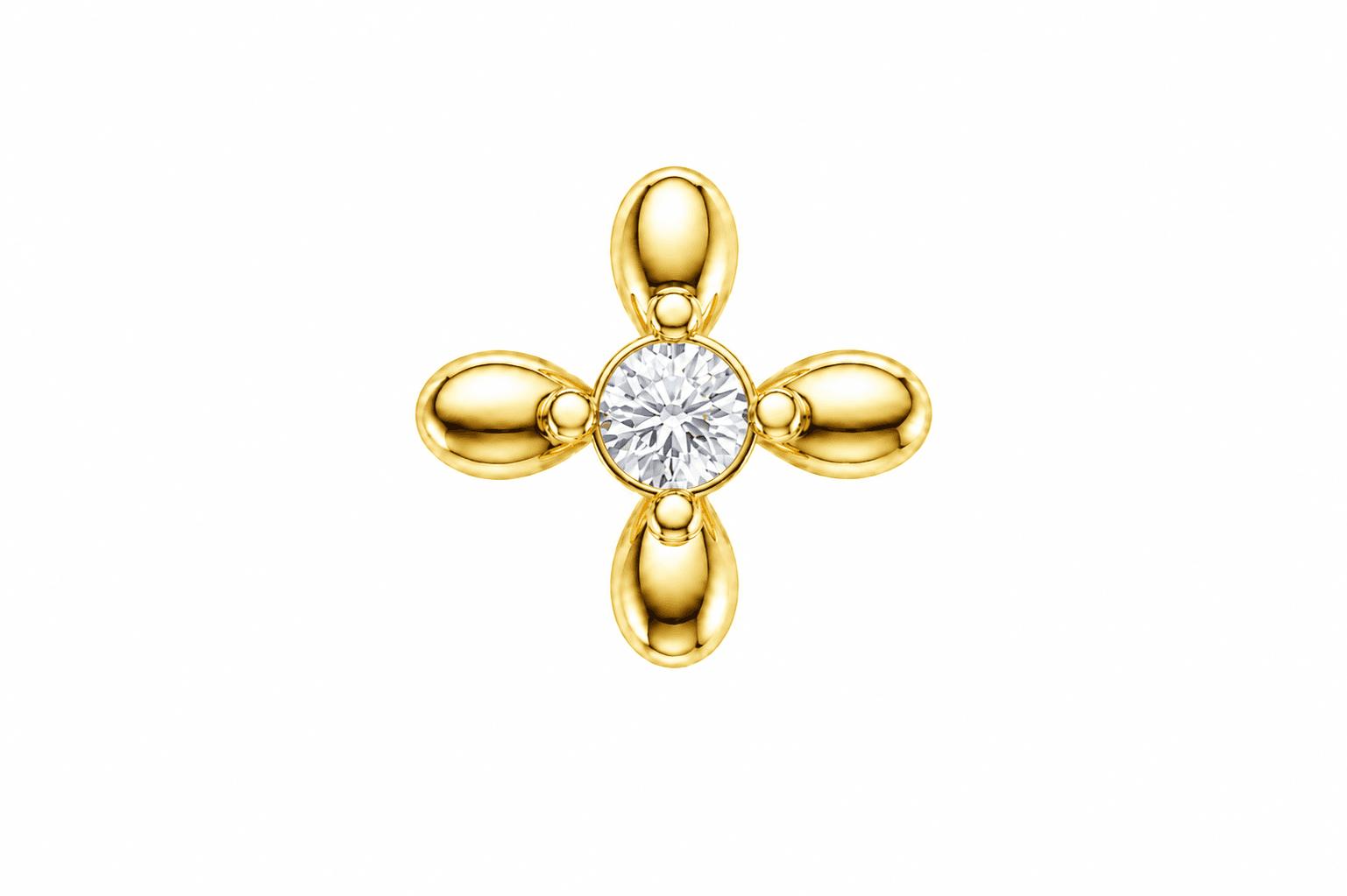 Drop Dew Diamond Nosepin , Yellow Gold , 18 K