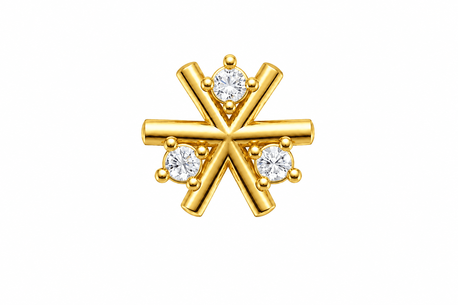 The Prism Linear Nosepin , Yellow Gold , 18 K
