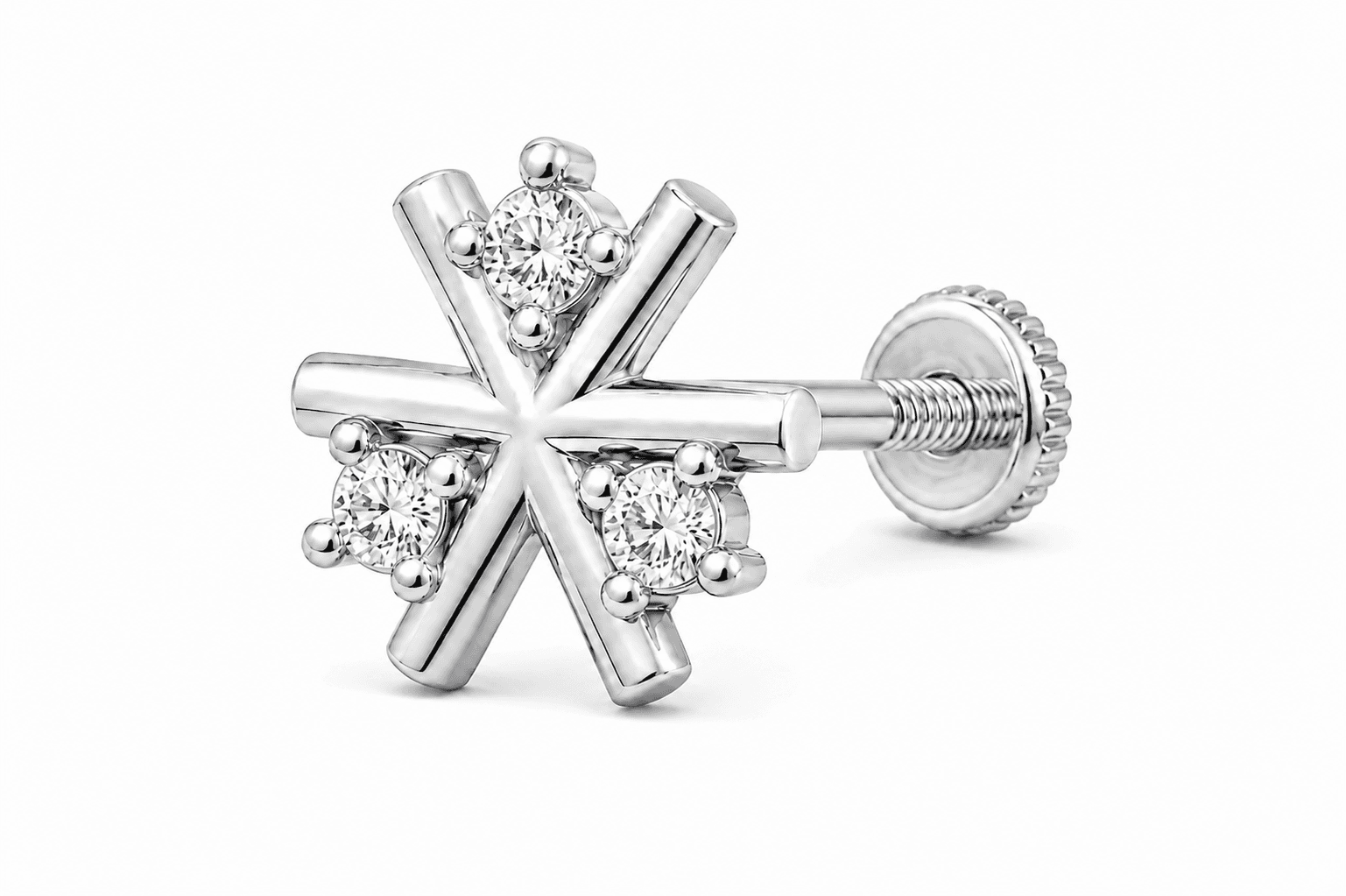 The Prism Linear Nosepin , Yellow Gold , 18 K