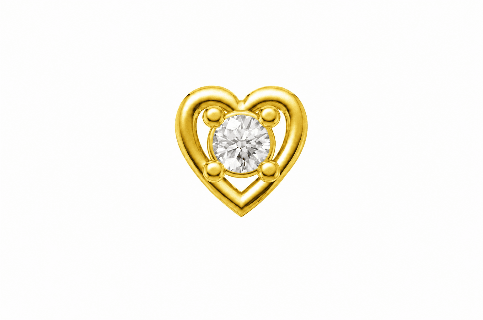 HeartGlow Diamond Nose Pin , Yellow Gold , 18 K