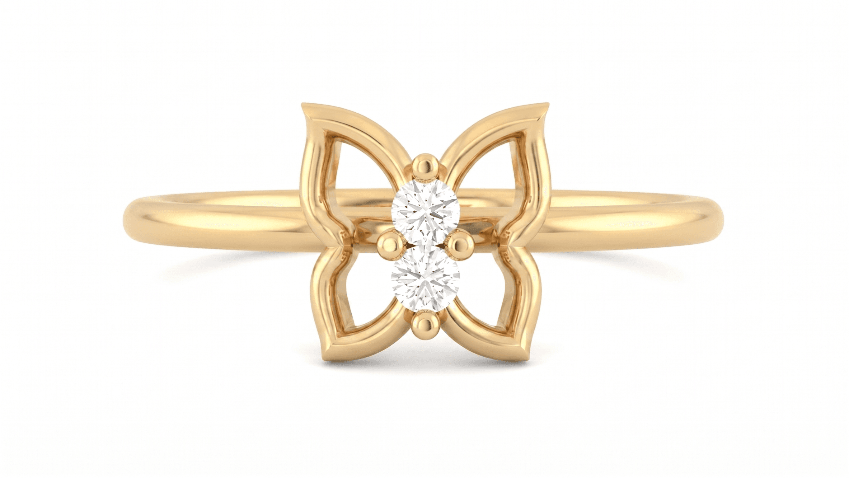 Butterfly Ring , 7MM , 18 K , Yellow Gold
