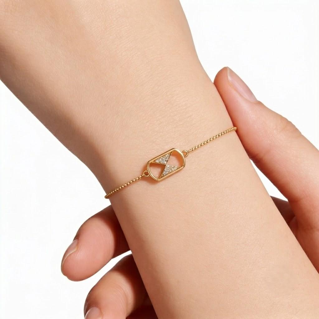 Celeste Diamond Bracelet , 5.5 Inch , Yellow Gold , 18 K