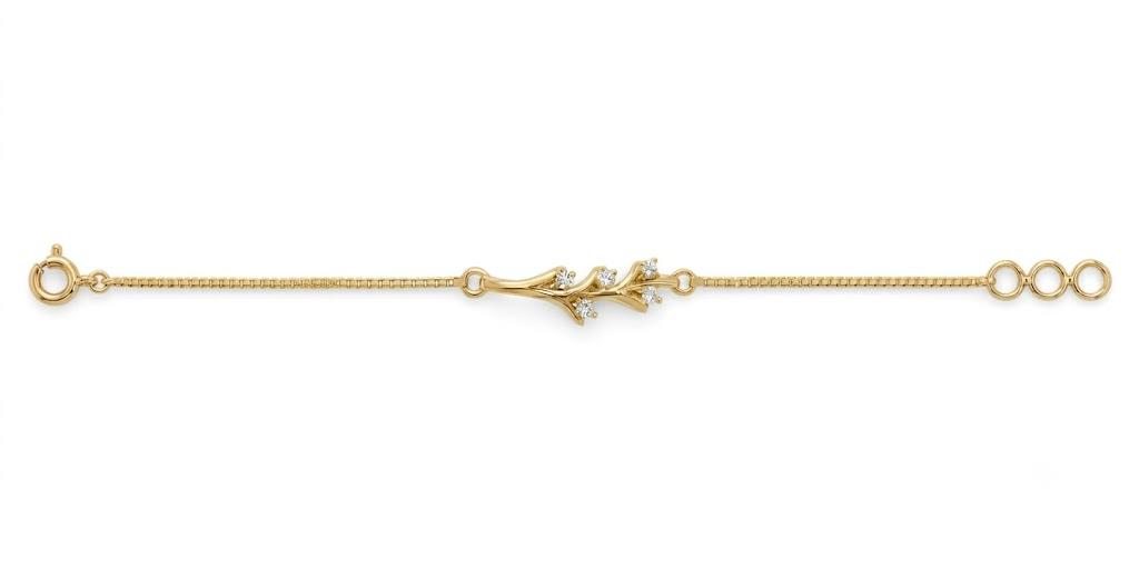 Elara Bloom Diamond Bracelet , 5.5 Inch , Yellow Gold , 18 K