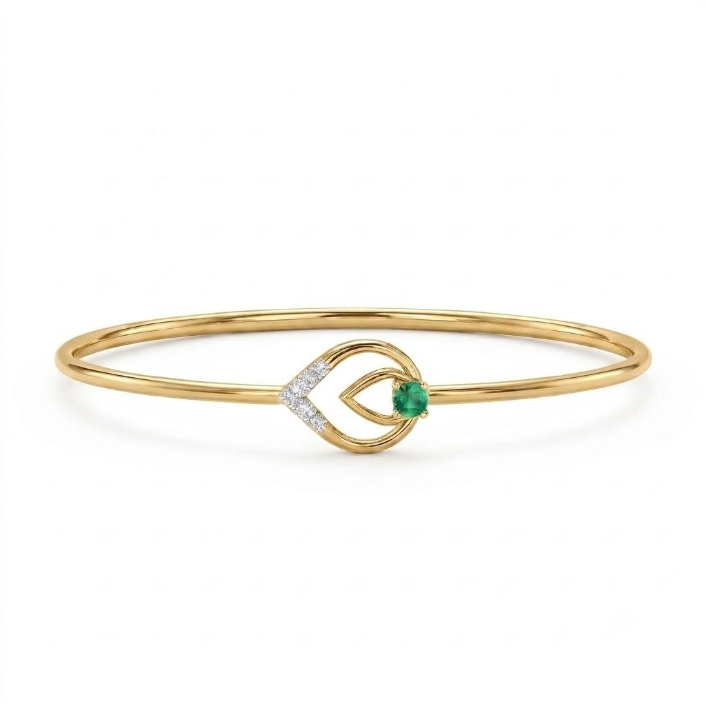 The Nexus  gold Bangle , Yellow Gold , 1.2 Inch , 18 K