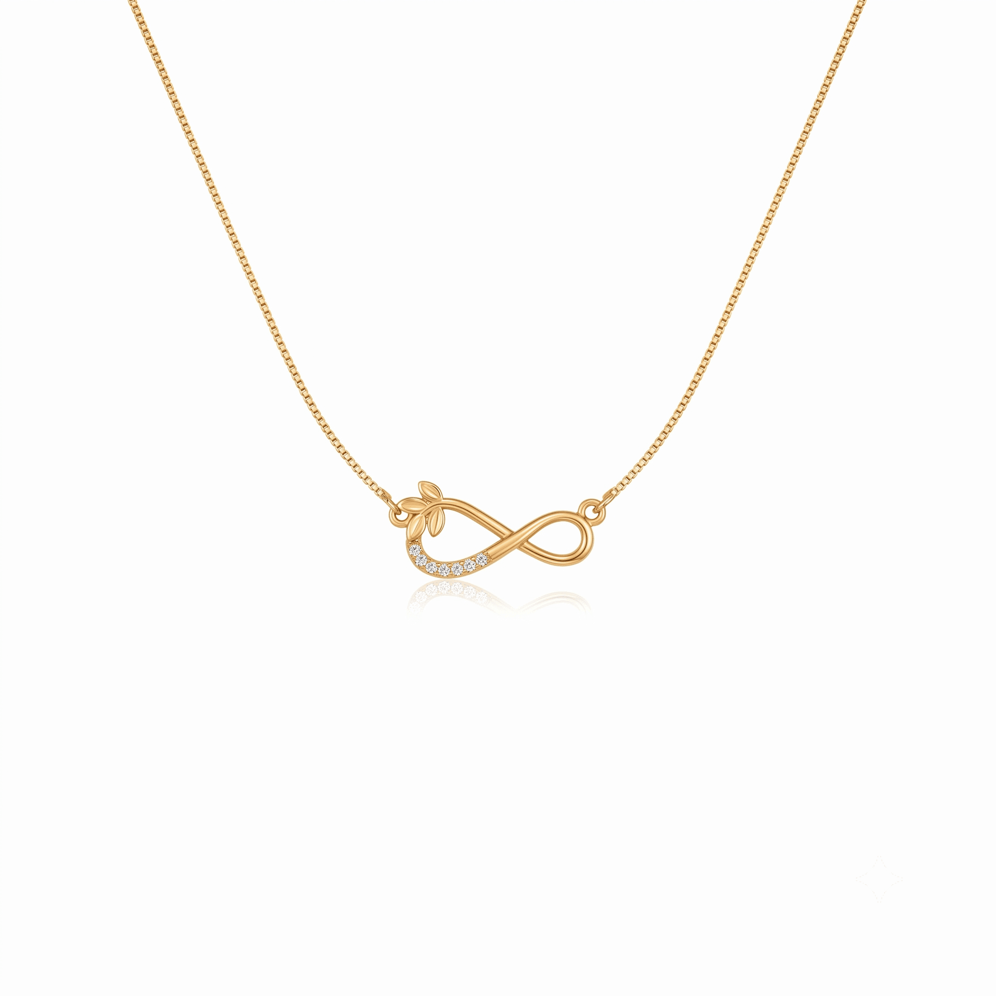 Infinity Grace Necklace , 16Inch , Yellow Gold , 18 K