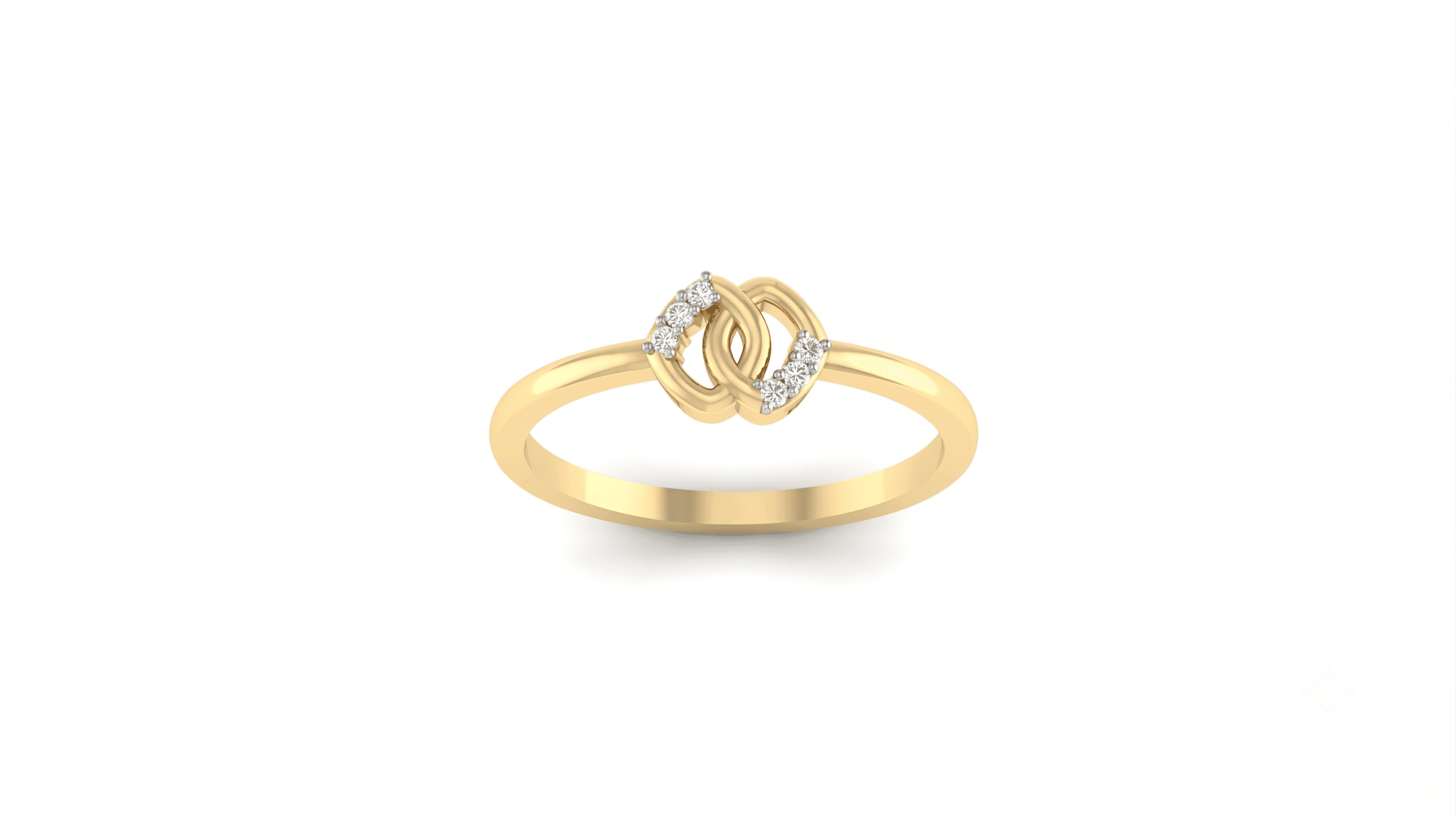 Twined Grace Diamond Ring , 7MM , 18 K , Yellow Gold