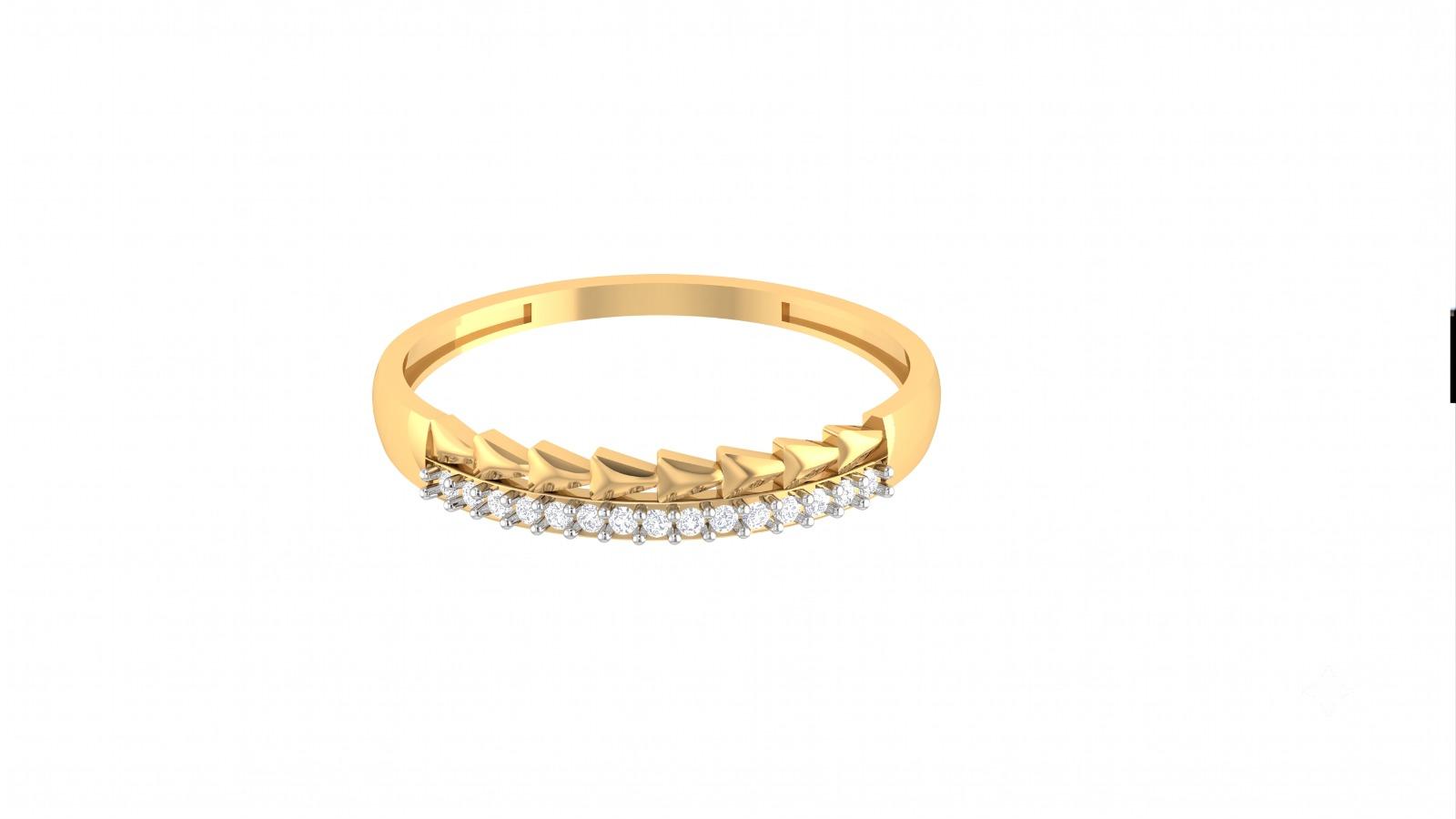Auric Arrow Diamond Ring , 7MM , 18 K , Yellow Gold