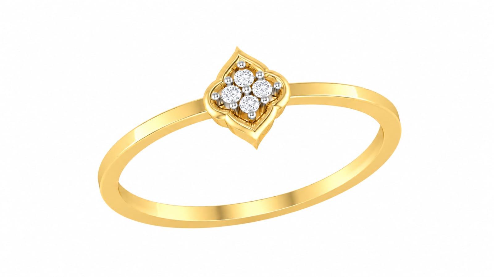 Celeste Bloom Diamond Ring , 7MM , 18 K , Yellow Gold