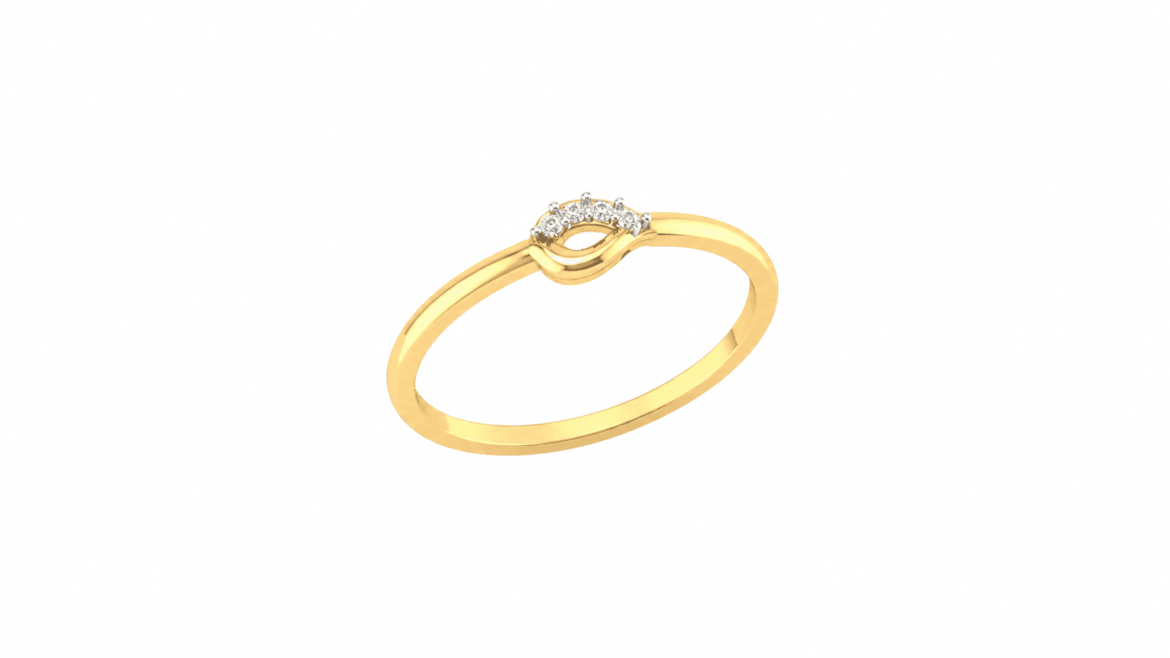 Marquise Curve Diamond Ring , 7MM , 18 K , Yellow Gold