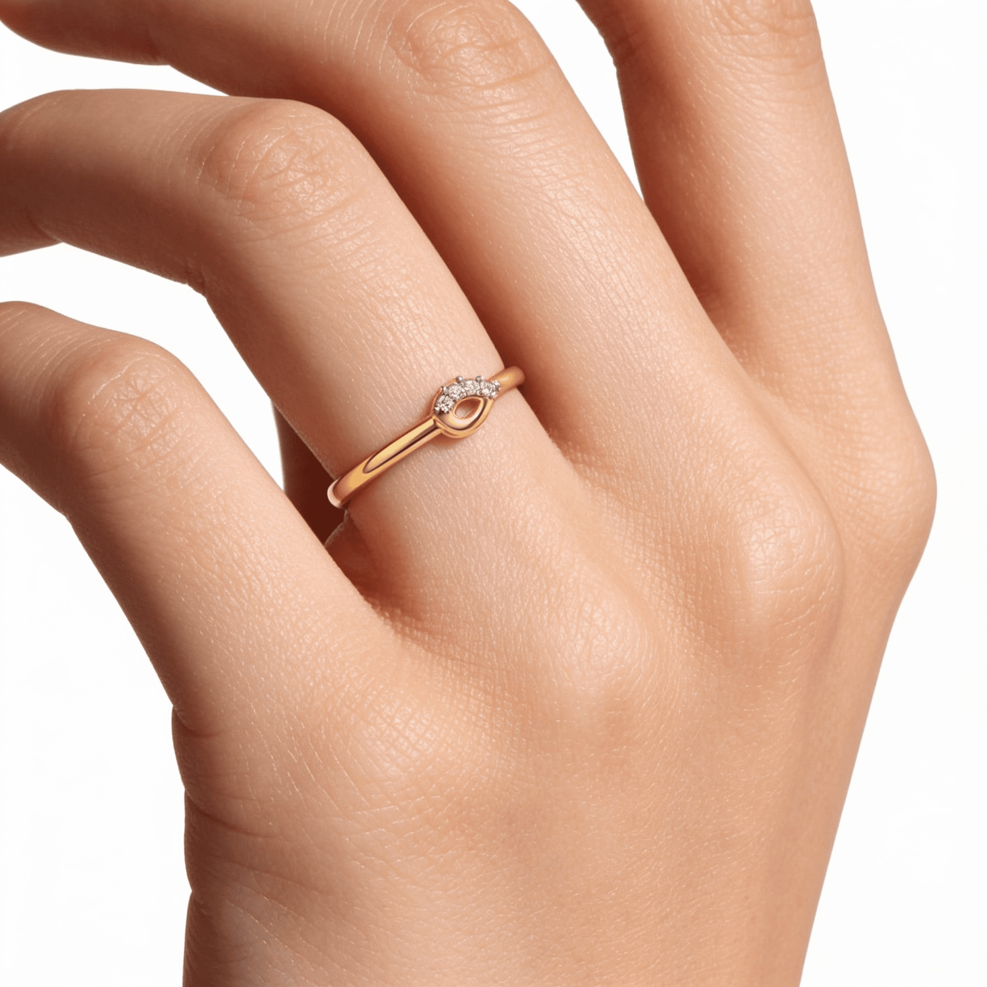 Marquise Curve Diamond Ring , 7MM , 18 K , Yellow Gold
