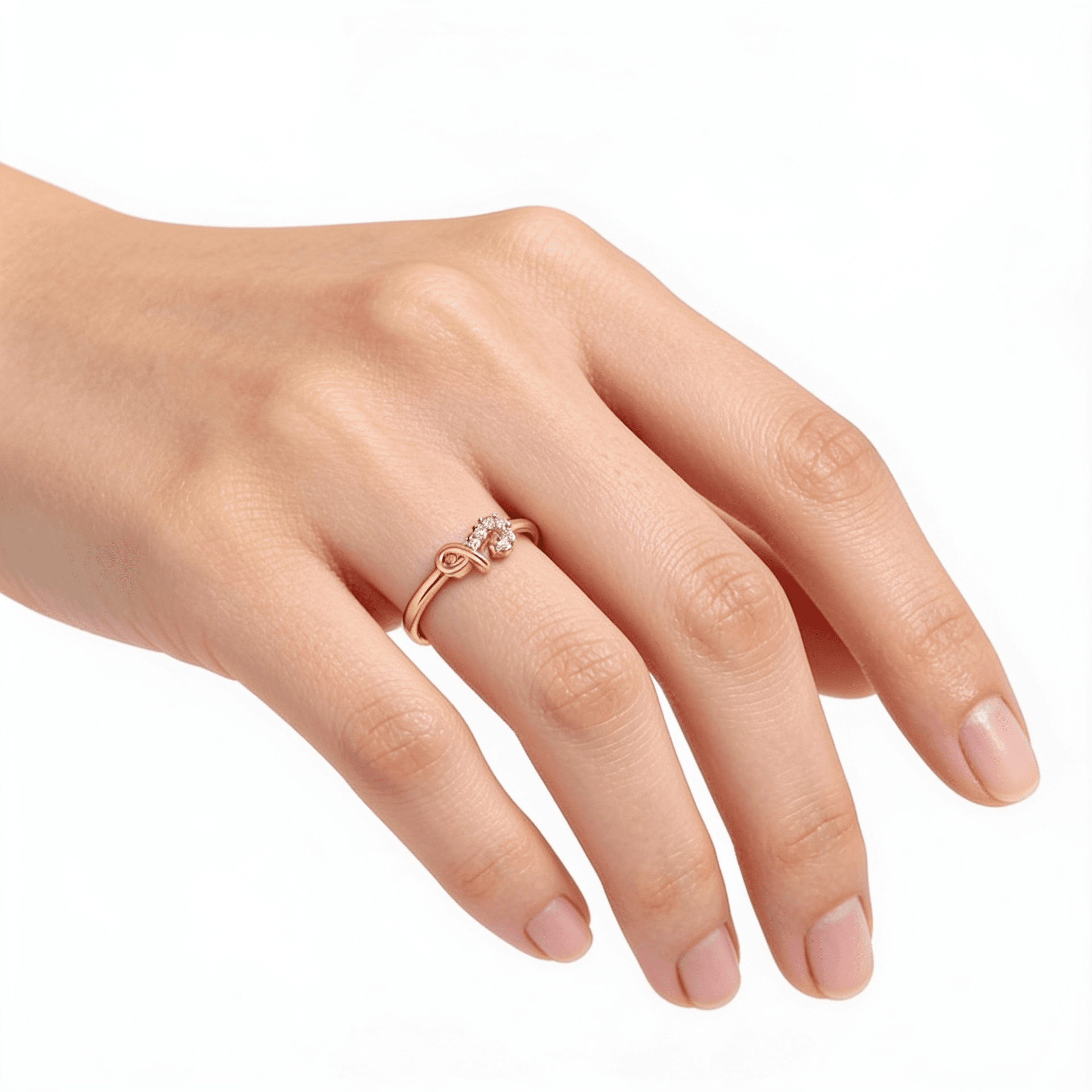 Infinity Twist Diamond Ring , 7MM , 18 K , Yellow Gold