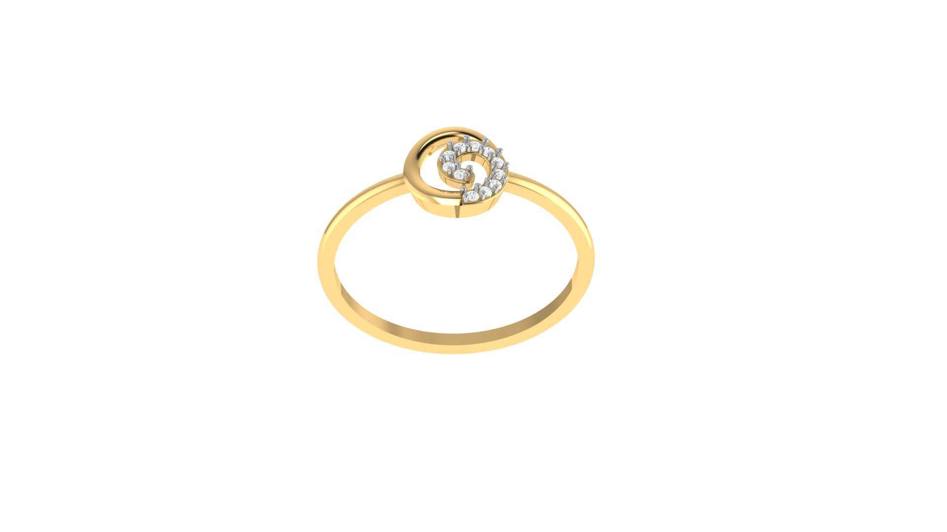 Swirl Diamond Ring , 7MM , 18 K , Yellow Gold