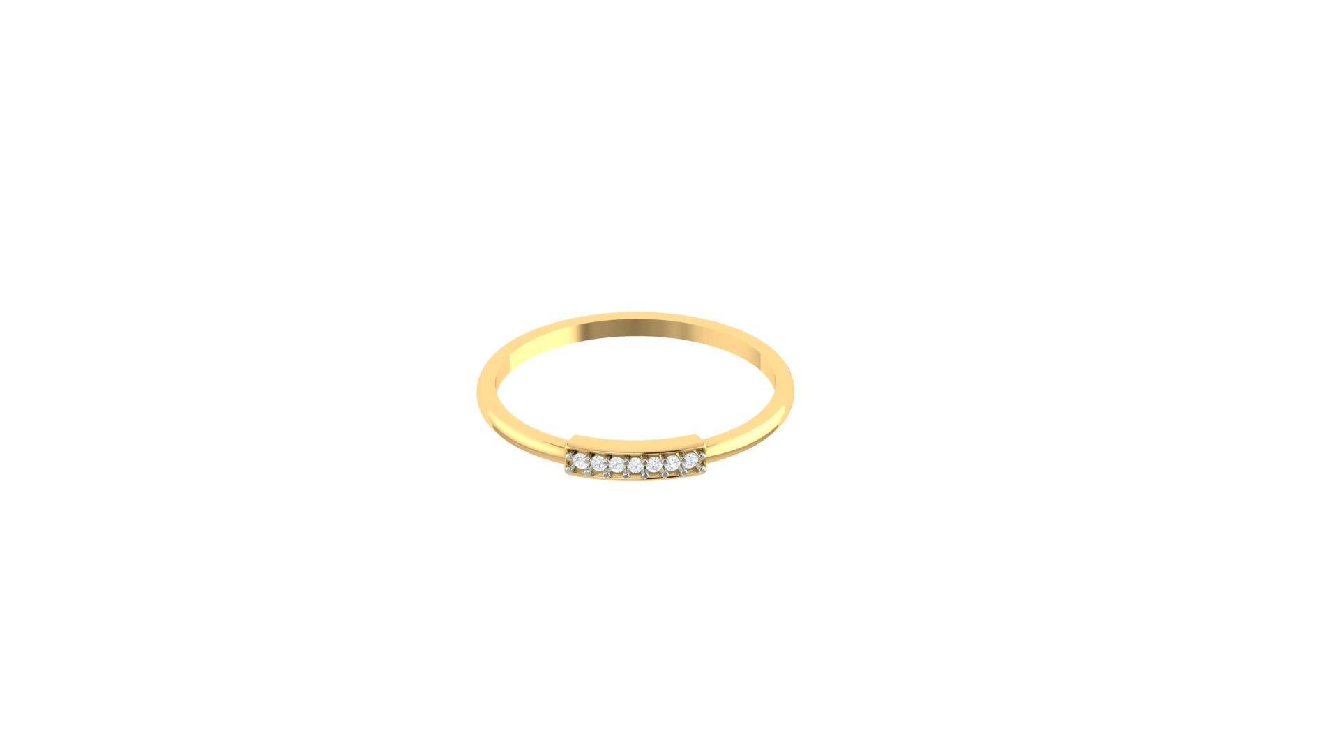 Luna Pave Diamond Ring , 7MM , 18 K , Yellow Gold