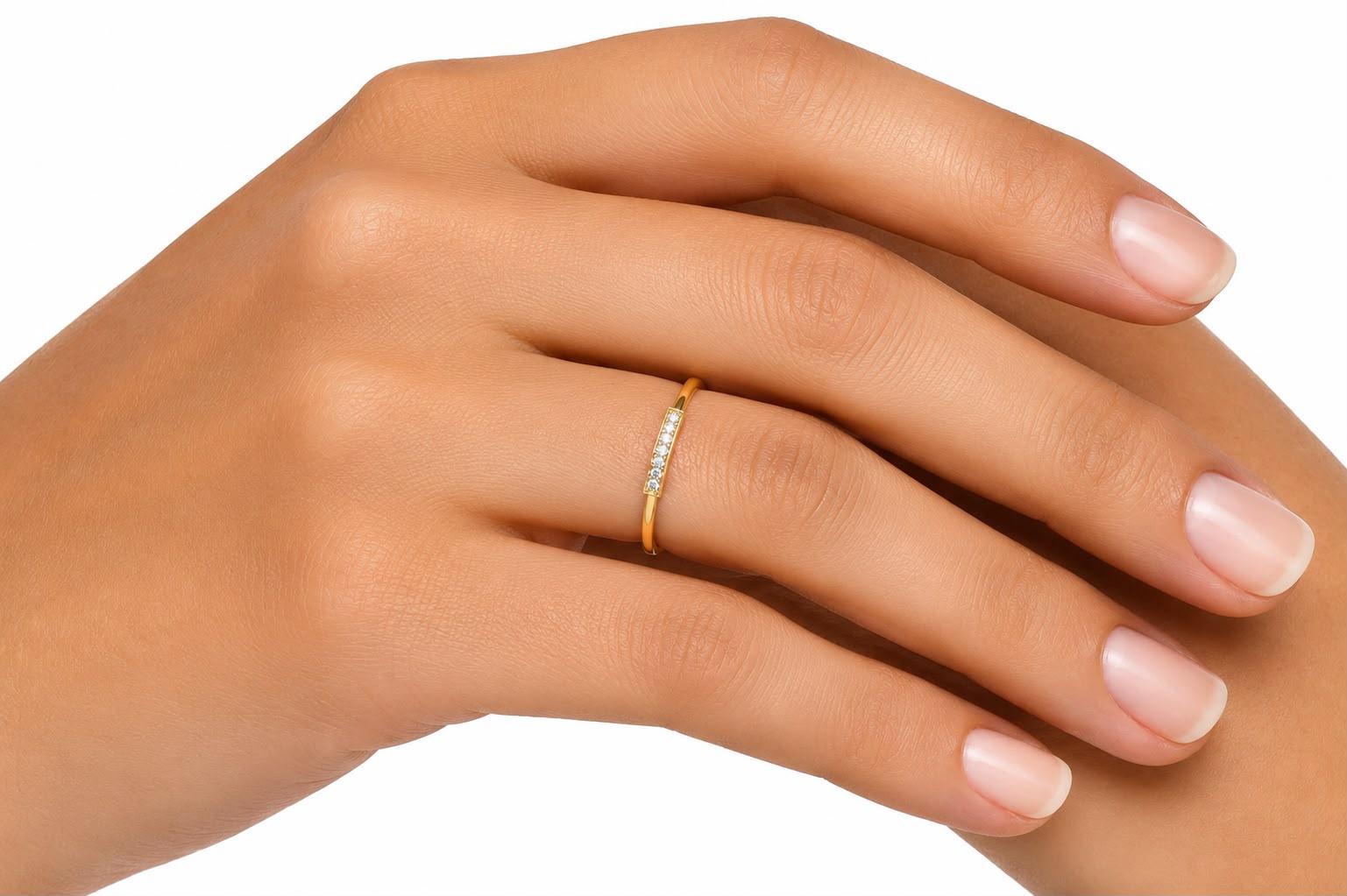 Luna Pave Diamond Ring , 7MM , 18 K , Yellow Gold