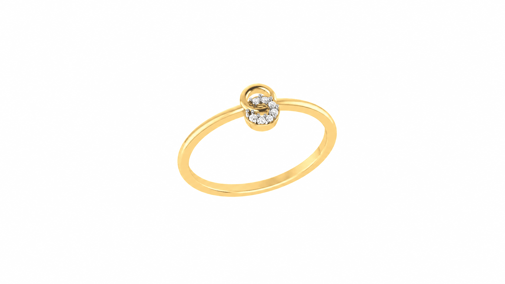 Infinity Halo Diamond Ring , 7MM , 18 K , Yellow Gold