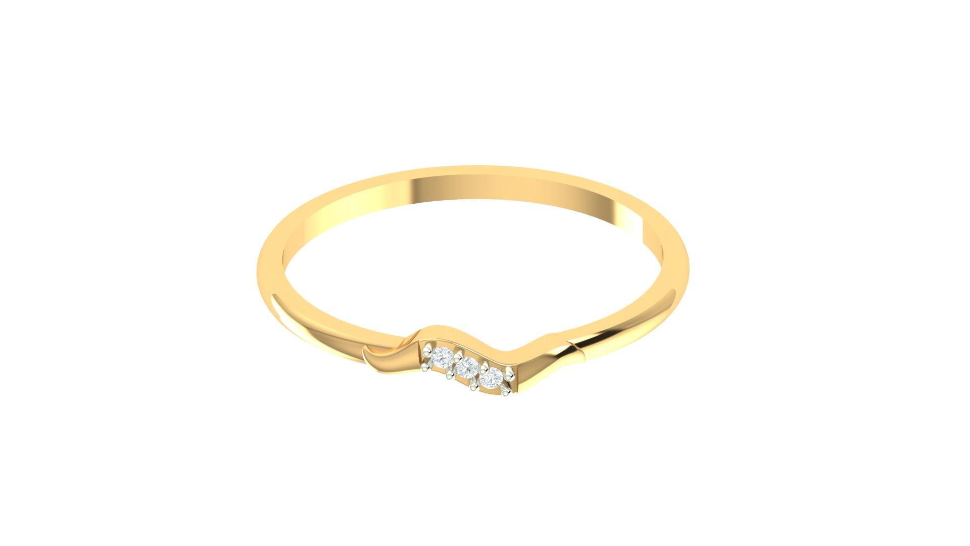 Celeste Trio Diamond Ring , 7MM , 18 K , Yellow Gold