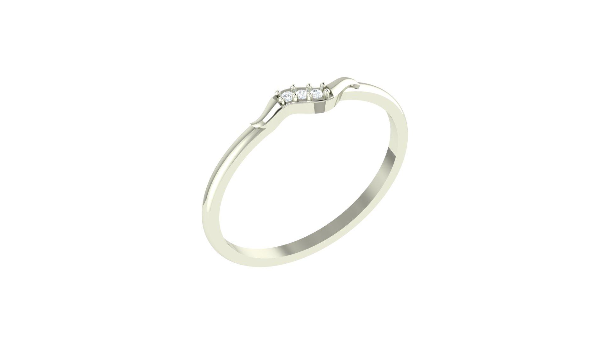 Celeste Trio Diamond Ring , 7MM , 18 K , Yellow Gold