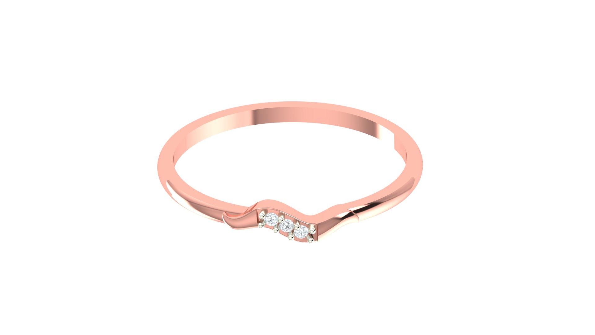 Celeste Trio Diamond Ring , 7MM , 18 K , Yellow Gold