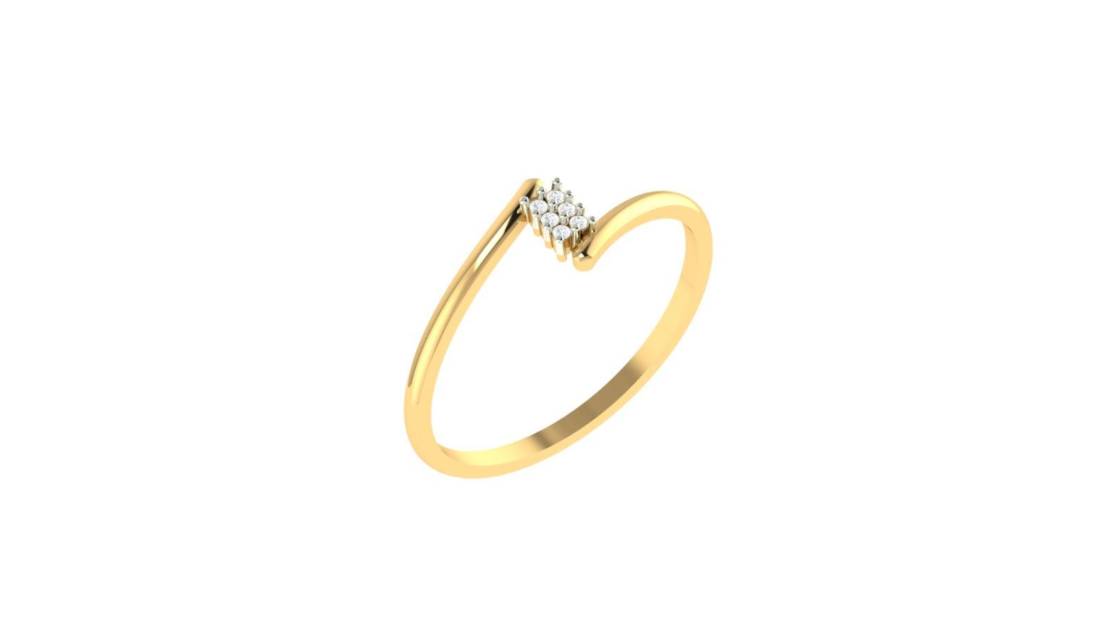 Celeste Bloom Diamond Ring , 7MM , 18 K , Yellow Gold