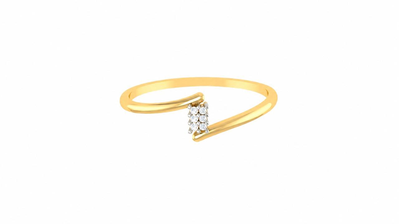 Celeste Bloom Diamond Ring , 7MM , 18 K , Yellow Gold