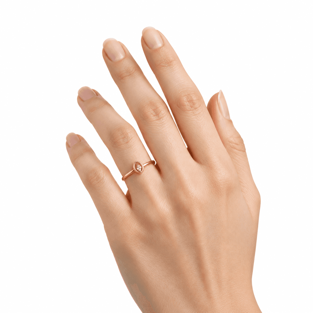 Marquise Leaf Diamond Ring , 7MM , 18 K , Yellow Gold