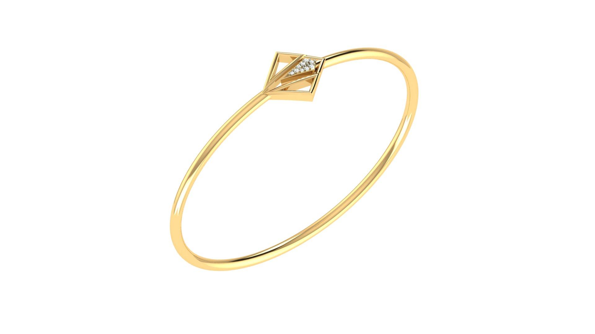 Aurelia Diamond Bangle , Yellow Gold , 1.2 Inch , 18 K