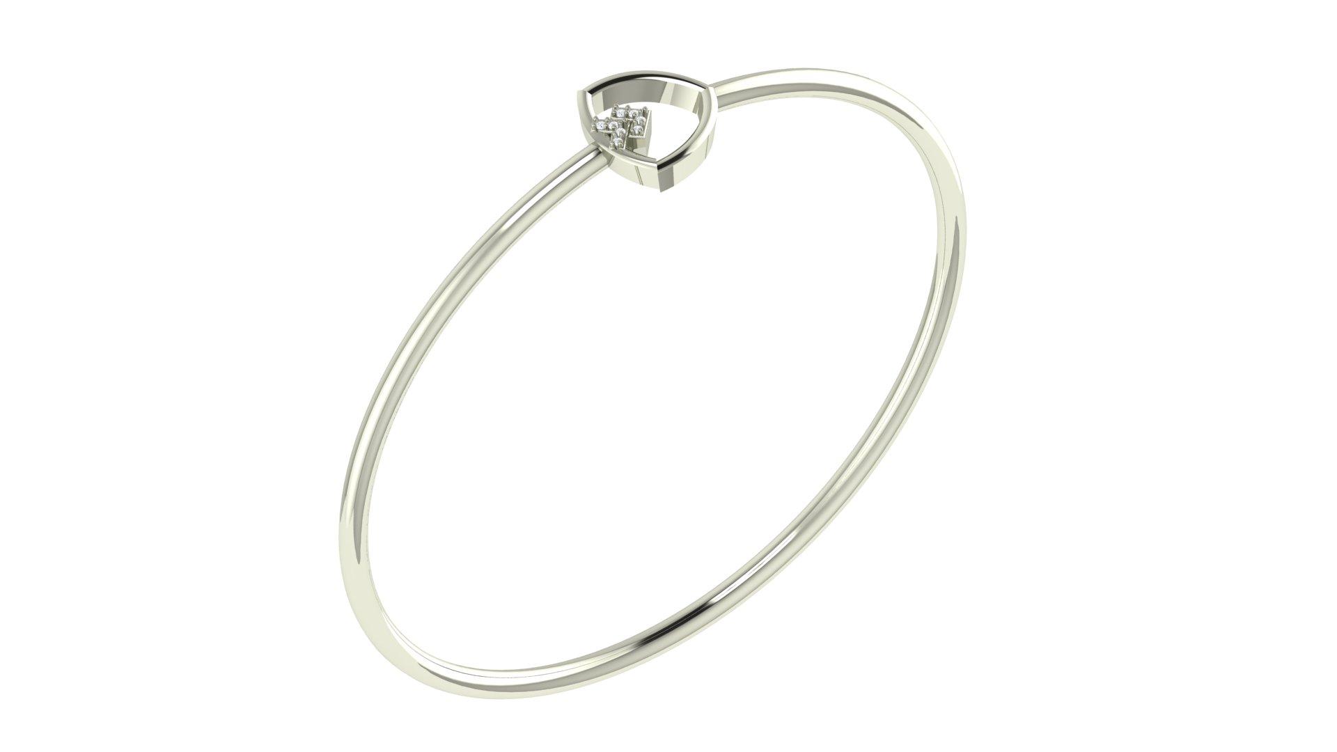 Elara Triangle Diamond Bangle , Yellow Gold , 1.2 Inch , 18 K