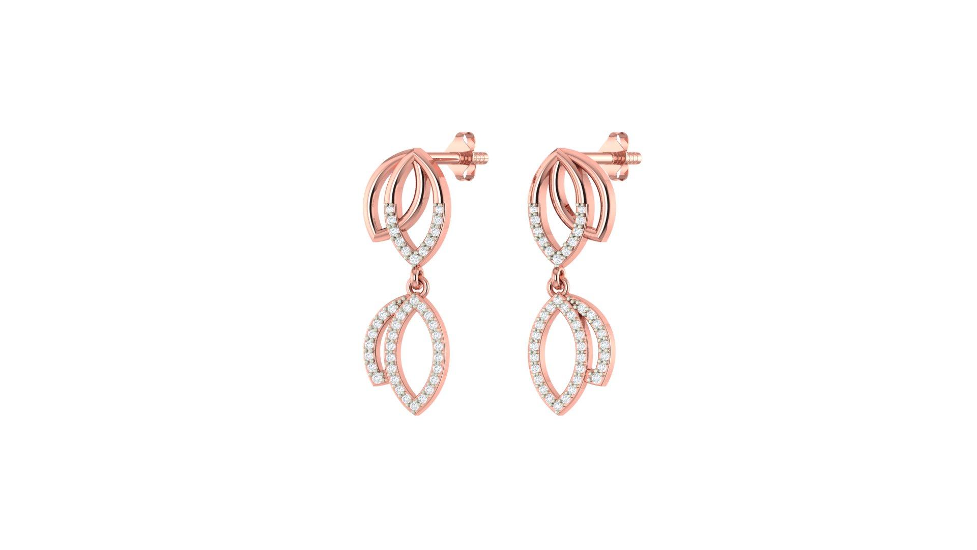 Elara Diamond Earrings , Yellow Gold , 18 K